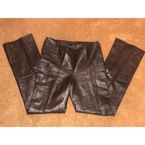 Brown Lambskin Leather Pants